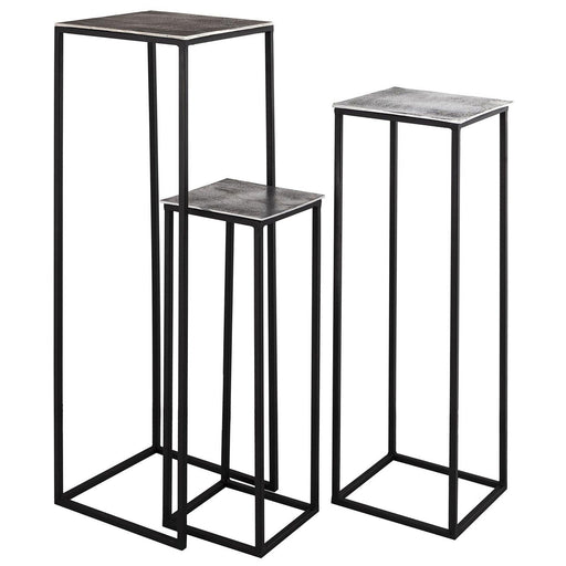 Farrah Collection Silver set of Three large Display Tables - MILES AND BRIGGS