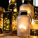 Frosted Glass Lantern with Rope Detail and Interior LED - Vitaly Decor