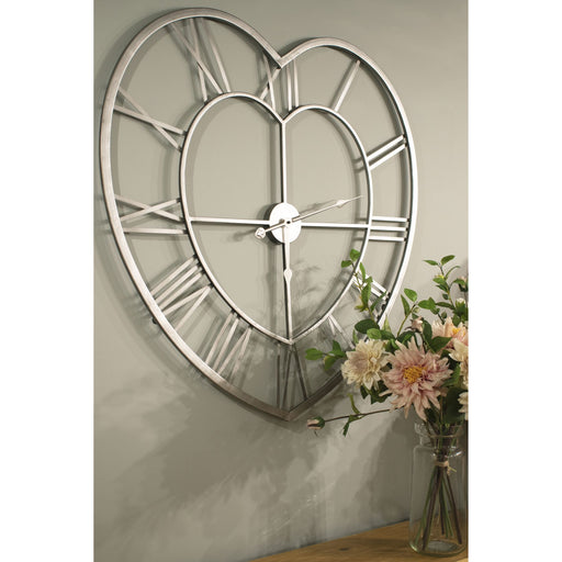 Silver Heart Skeleton Wall Clock - Vitaly Decor