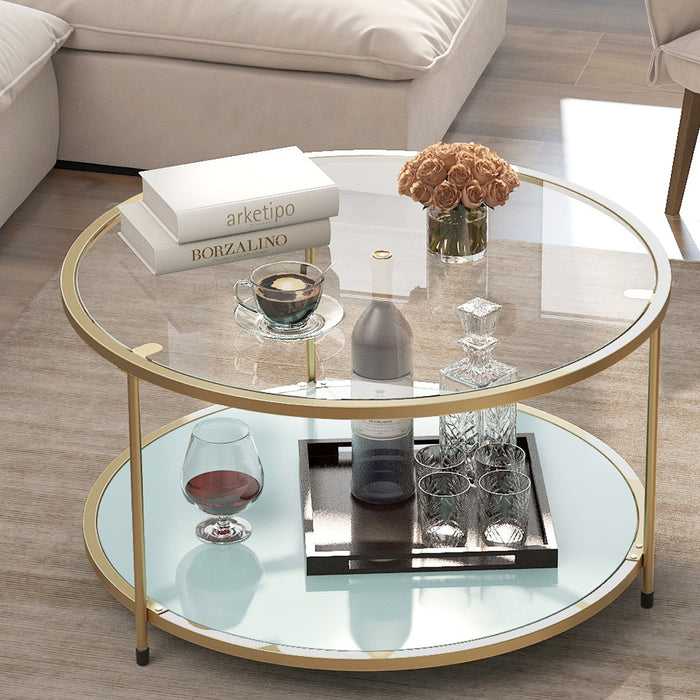 Round Tempered Glass Coffee Table