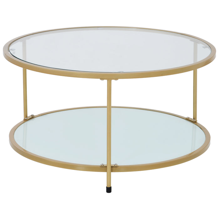 Round Tempered Glass Coffee Table