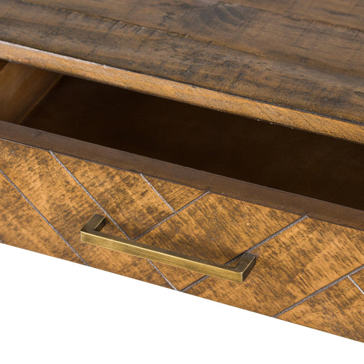 Havana Gold 2 Drawer Console Table - close up image 