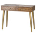 Havana Gold 2 Drawer Console Table - clear full front image 