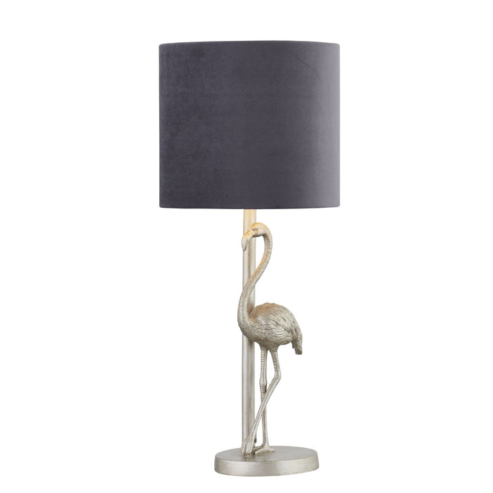 Flamingo Silver Lamp With Grey Shade