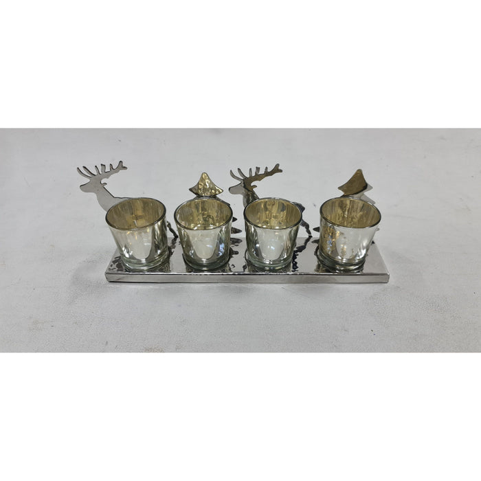 Silver Four Tealight Holder