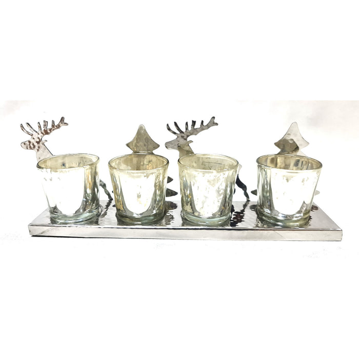 Silver Four Tealight Holder